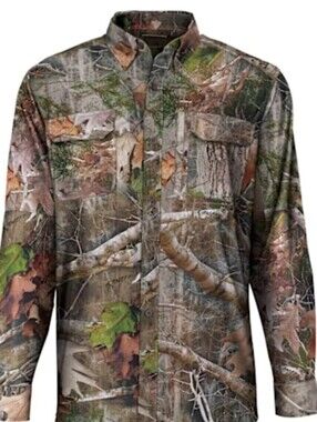 RedHead Camouflage Long-Sleeve Hunting Shirt in Brown and Green